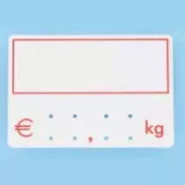 Etiquette S/PIC 9x6cm kg cadre rouge 001