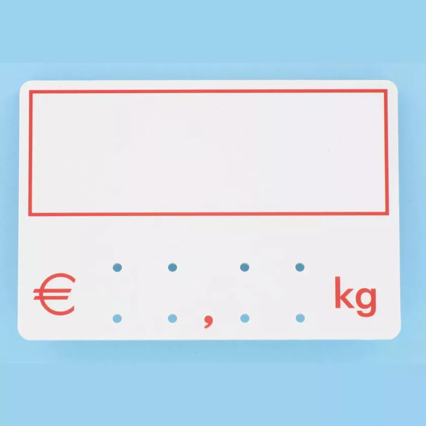 Etiquette S/PIC 9x6cm kg cadre rouge 001
