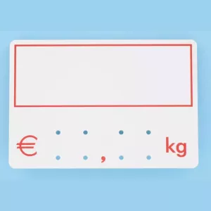Etiquette S/PIC 9x6cm kg cadre rouge 001