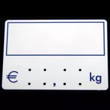 Etiquette S/PIC 9x6cm kg cadre bleu 001