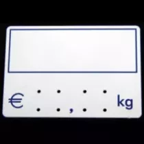 Etiquette S/PIC 9x6cm kg cadre bleu 001