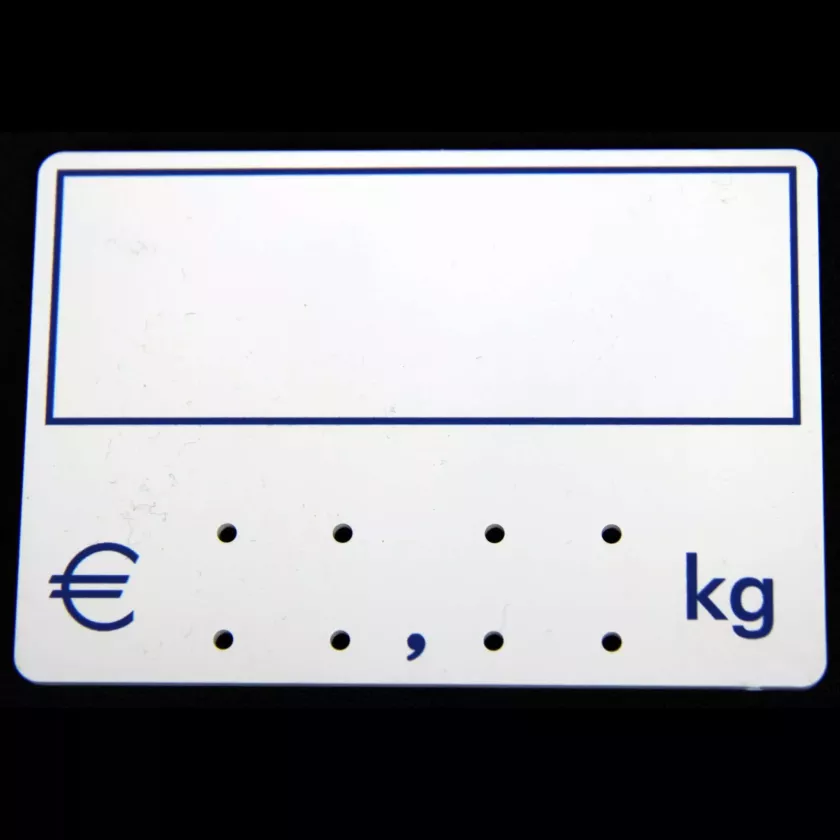 Etiquette S/PIC 9x6cm kg cadre bleu 001