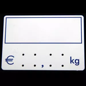Etiquette S/PIC 9x6cm kg cadre bleu 001