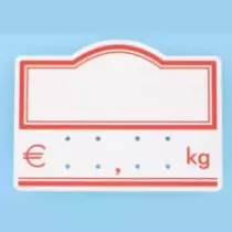 Etiquette S/PIC 9x6cm kg logo rouge 026