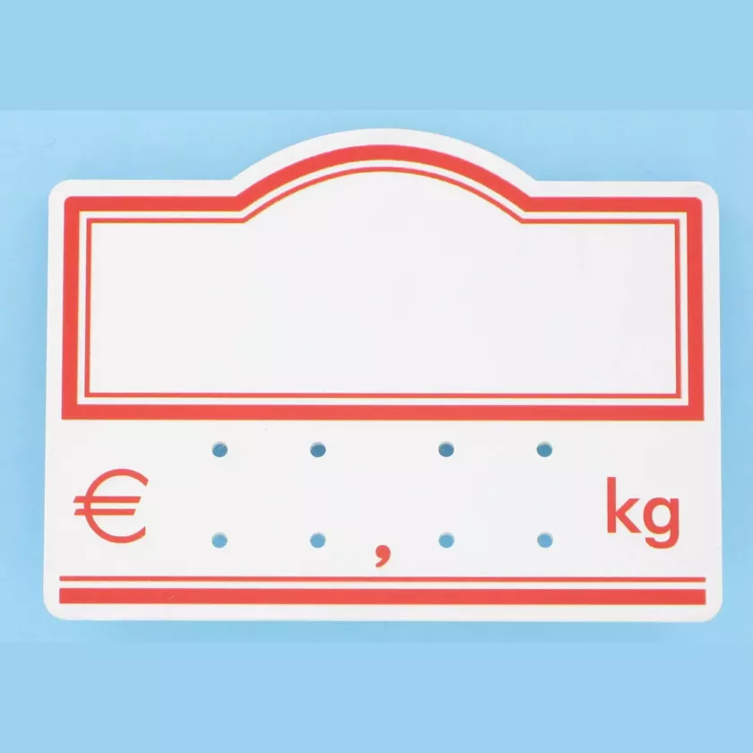Etiquette S/PIC 9x6cm kg logo rouge 026