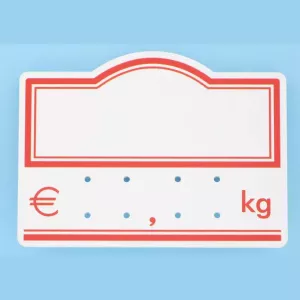 Etiquette S/PIC 9x6cm kg logo rouge 026