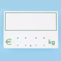 Etiquette S/PIC 9x6cm kg cadre vert 001