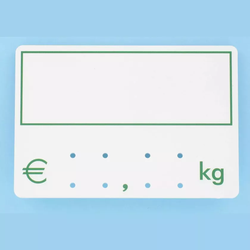 Etiquette S/PIC 9x6cm kg cadre vert 001