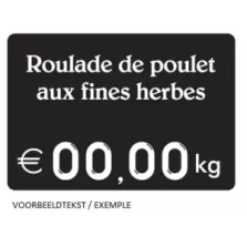 Etiquette S/PIC 9x6cm kg noir