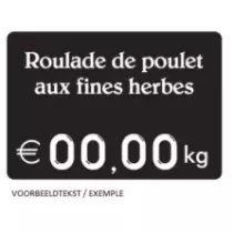Etiquette S/PIC 9x6cm kg noir