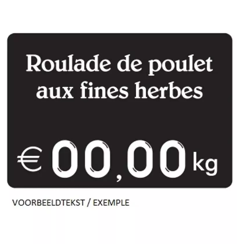 Etiquette S/PIC 9x6cm kg noir