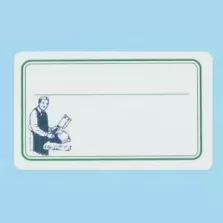 Etiquette S/PIC vert boucher 10x6cm pvc