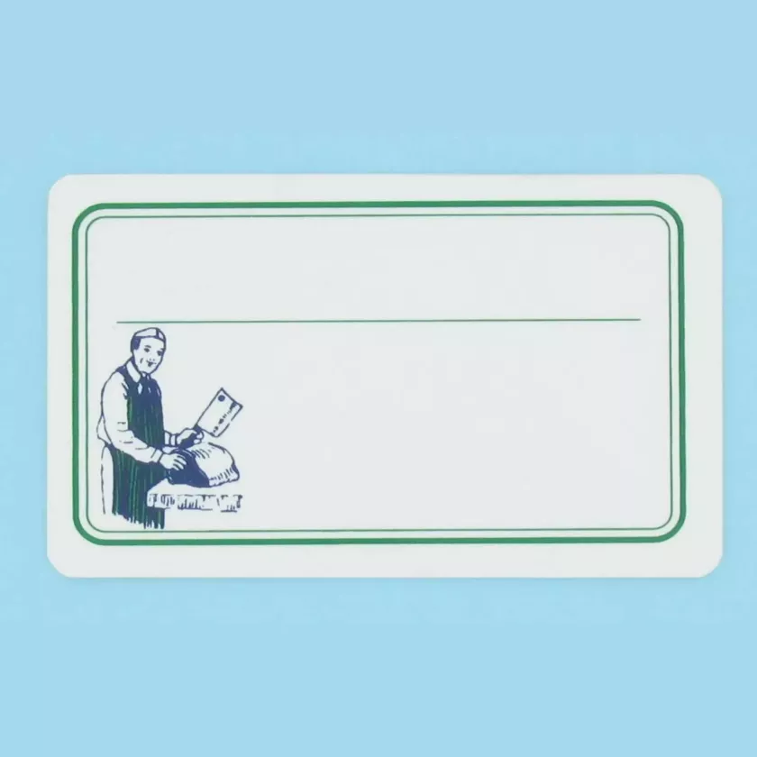 Etiquette S/PIC vert boucher 10x6cm pvc