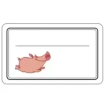 Etiquette S/PIC porc 10x6cm pvc (paquet de 50 pièces)