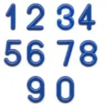 Chiffres 15mm bleu mixte (blister de 150 pièces)
