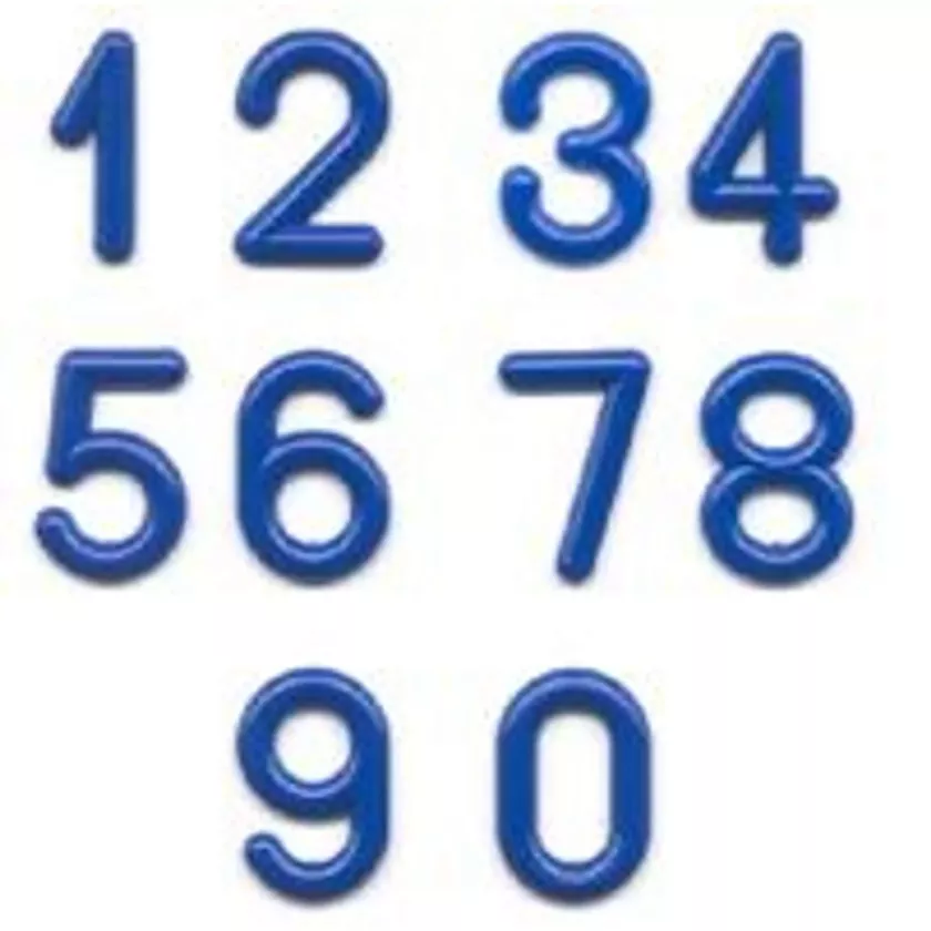 Chiffres 15mm bleu Delt. nr 4 (paquet de 20 pièces)