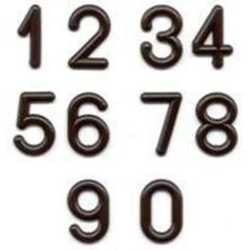 Chiffres 15mm noir Delt. nr 3 (paquet de 20 pièces)