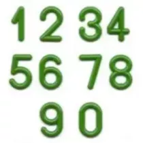 Chiffres 15mm vert Delt. nr 8 (paquet de 20 pièces)