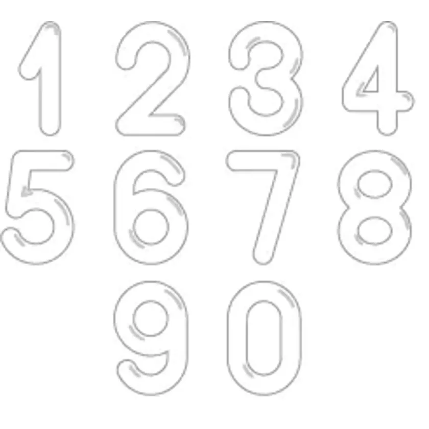 Chiffres 15mm blanc Delt. nr 3 (paquet de 20 pièces)