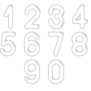 Chiffres 15mm blanc Delt. nr 6 / 9 (paquet de 20 pièces)