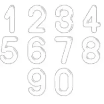 Chiffres 15mm blanc mixte (blister de 150 pièces)