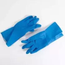 Gant menage + epluchage latex - bleu - taille 9 - a/structure