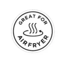 Autocollant "GREAT FOR AIRFRYER" d4cm - blanc (lot de 1 000 pièces)