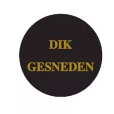 Autocollant "DIK GESNEDEN" d4cm - noir/or (lot de 1 000 pièces)