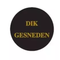 Autocollant "DIK GESNEDEN" d4cm - noir/or (lot de 1 000 pièces)