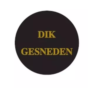 Autocollant "DIK GESNEDEN" d4cm - noir/or (lot de 1 000 pièces)