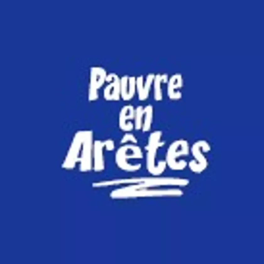 Autocollant "PAUVRE EN ARETES" 20x35mm rectangle - bleu/blanc (lot de 1 000 pièces)